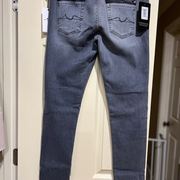 NWT 7 For All Mankind Pyper Slim Illusion Jeans Size 30 Washed Grey - Picture 6 of 7